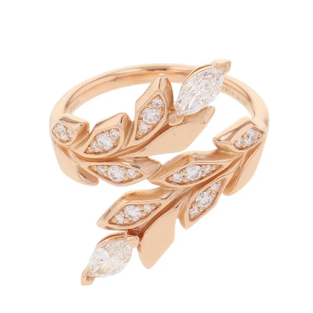 Tiffany & Co. Victoria Vine Bypass Diamond Ring Size Approximately No. 9 18K Pink Gold in Pink from GALLERY RARE
