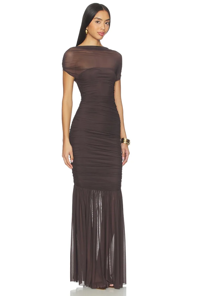 SEROYA Noel Gown in Ash Brown, photo 2 of 3 from REVOLVE (Canada)