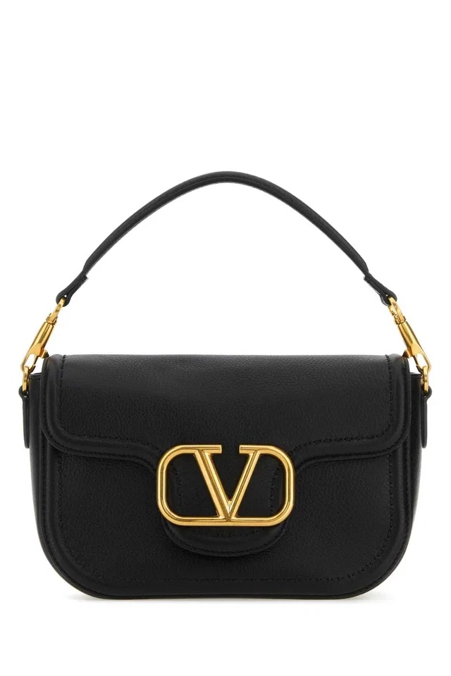Valentino Garavani Shoulder Bag — Black Calf Leather - Bos Taurus in Black Calfskin from HEWI