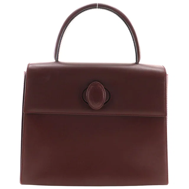 Cartier Must Line Calfskin Bordeaux Handbag in Burgundy Calfskin from The Reluxe