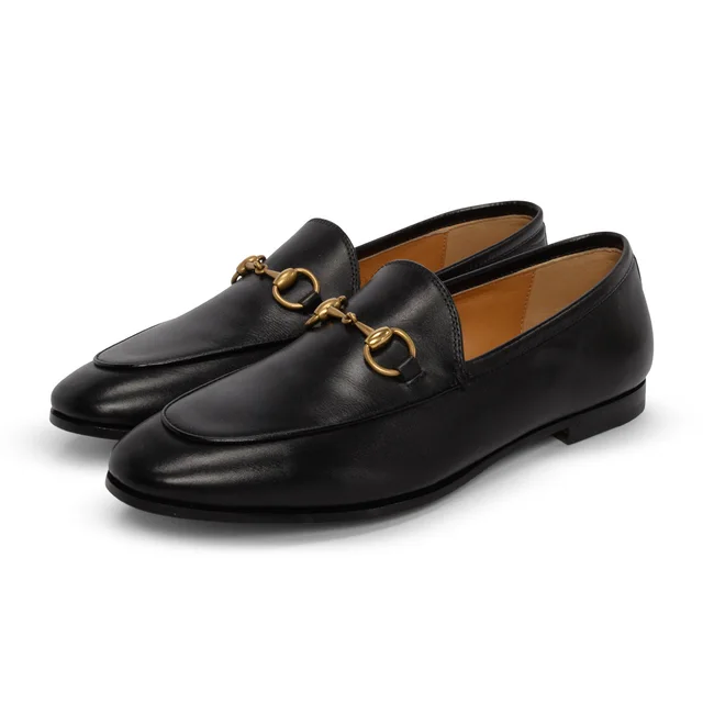 Gucci Jordaan Horsebit Loafers 36 in Black Calfskin from Blue Spinach