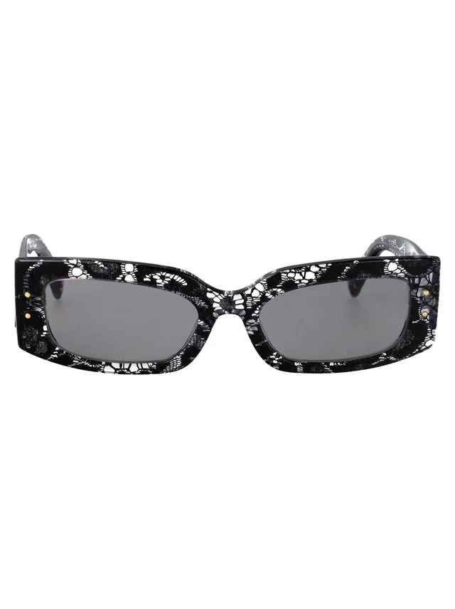 Dolce & Gabbana 0dg4479 Lace-Pattern Acetate Sunglasses — Black in Black from HEWI