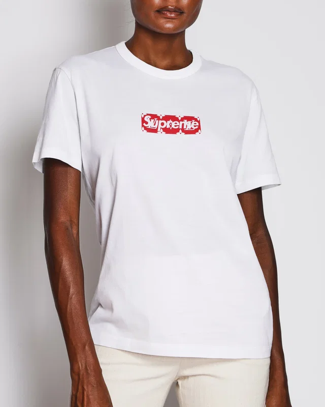 Louis Vuitton X Supreme White Box Logo Monogram T-Shirt Size S (UK 8) in White from Sellier