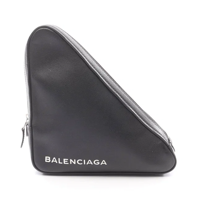 Balenciaga Triangle Leather Clutch Bag in Leather from LuxUness