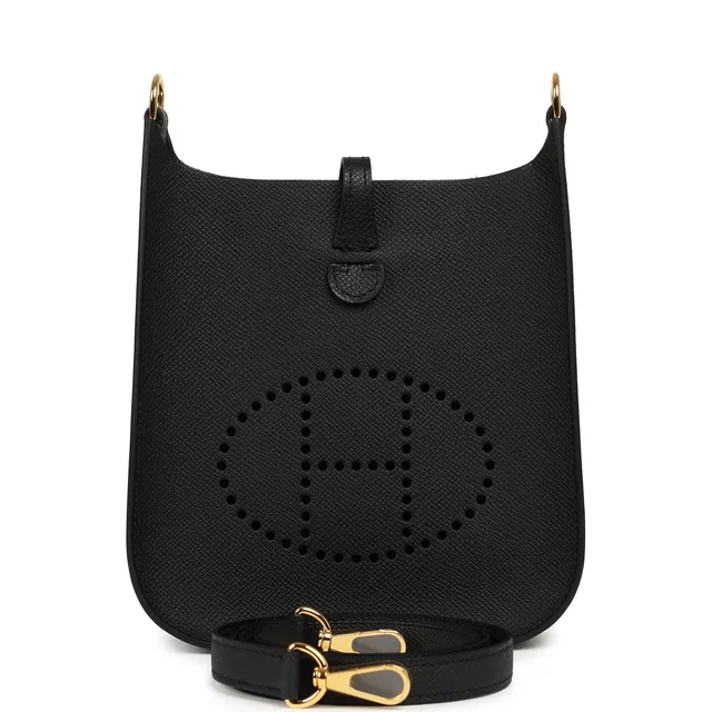 Hermès Evelyne Sellier TPM Black Epsom Gold Hardware in Black Epsom leather from Madison Avenue Couture