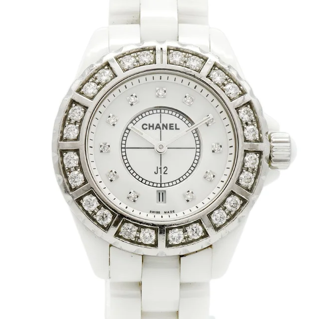 Chanel J12 Diamond White Dial Watch in White Ceramic from The Reluxe