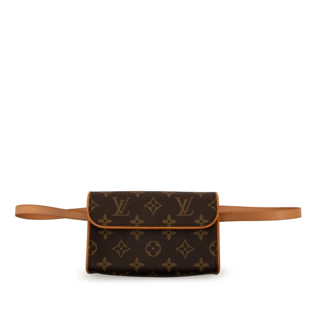 Brown Louis Vuitton Monogram Pochette Florentine Belt Bag in Brown Coated canvas from Designer Revival