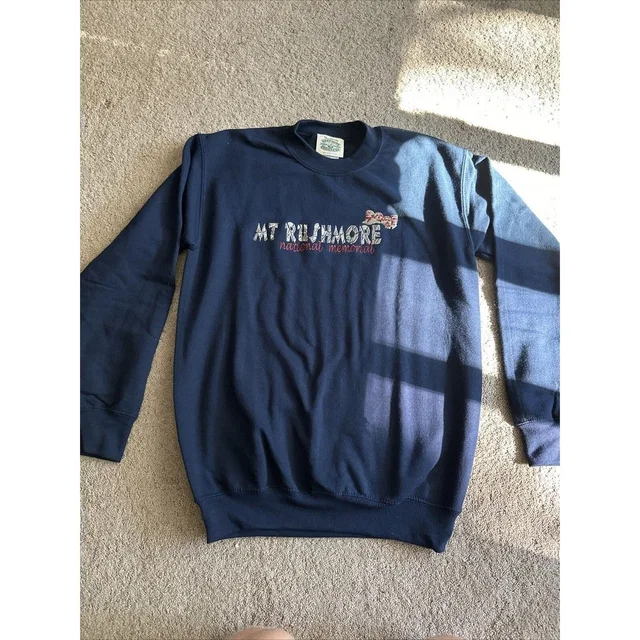 FRED Vintage Harvey 90s Mount Rushmore Y2k Sweater Stitched Navy Blue Small in blue from Poshmark