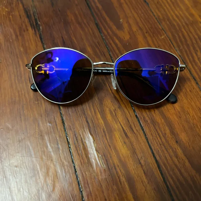 Ferragamo Women's Sunglasses - Multi/Purple in multicolor|purple from Depop, photo 1 of 1