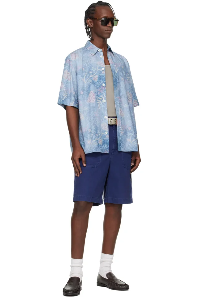 Isabel Marant Blue Akyle Shorts, photo 4 of 4 from SSENSE