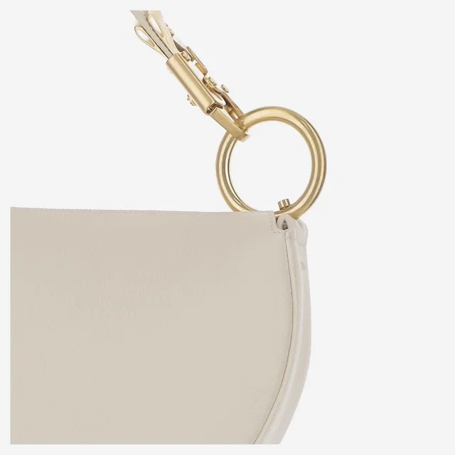 Burberry Knight Arc Shoulder Bag — White Calf Grain Leather in White Leather from HEWI