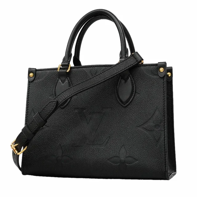 Louis Vuitton Handbag Monogram Empreinte On The Go PM Noir 2-Way Bag in Black from The Reluxe