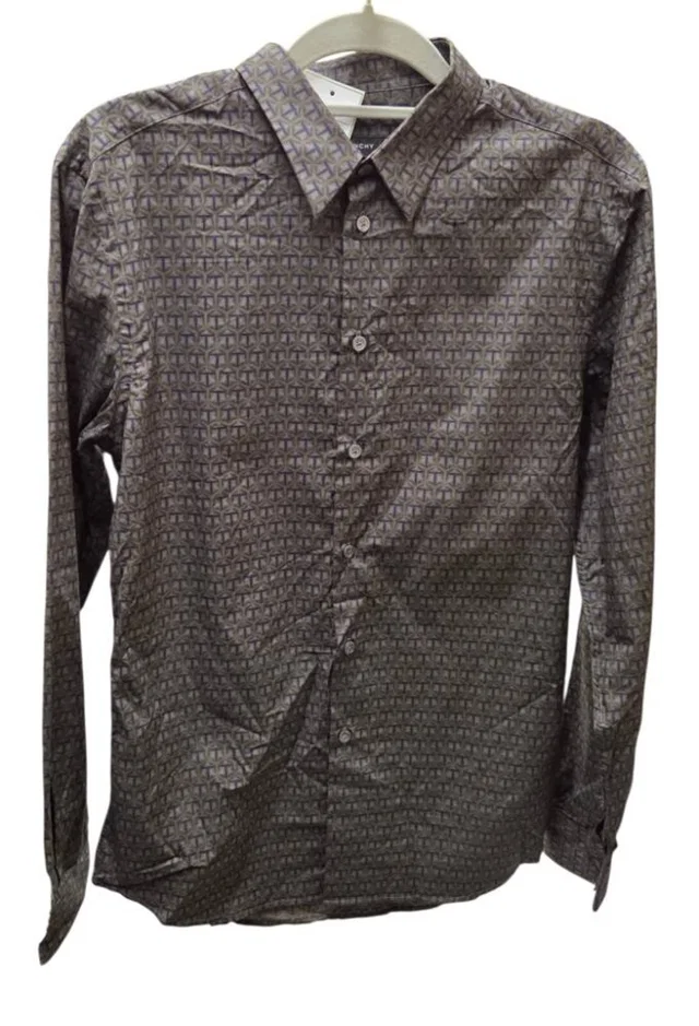 Givenchy Shirt Green Mix Size: 14.5" collar in Grey Cotton from Oxfam Online Shop