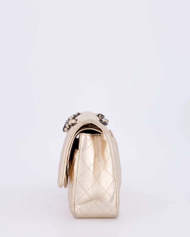Chanel Metallic Gold Medium Classic Double Flap Bag in Gold Lambskin from Sellier, photo 6 of 6
