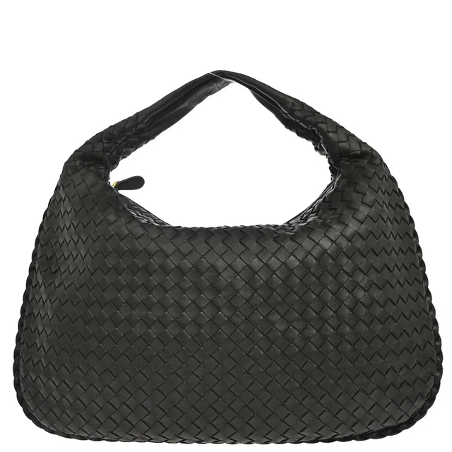 Bottega Veneta Black Lambskin Intrecciato Hobo Handbag in Black Lambskin from AMORE Vintage Tokyo