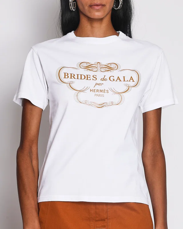 Hermès White Brides De Gala T-Shirt Size FR 34 (UK 6) in White from Sellier