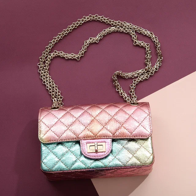 Chanel Mini Rainbow Quilted Metallic Lambskin Reissue in Lambskin from Ann's Fabulous Finds