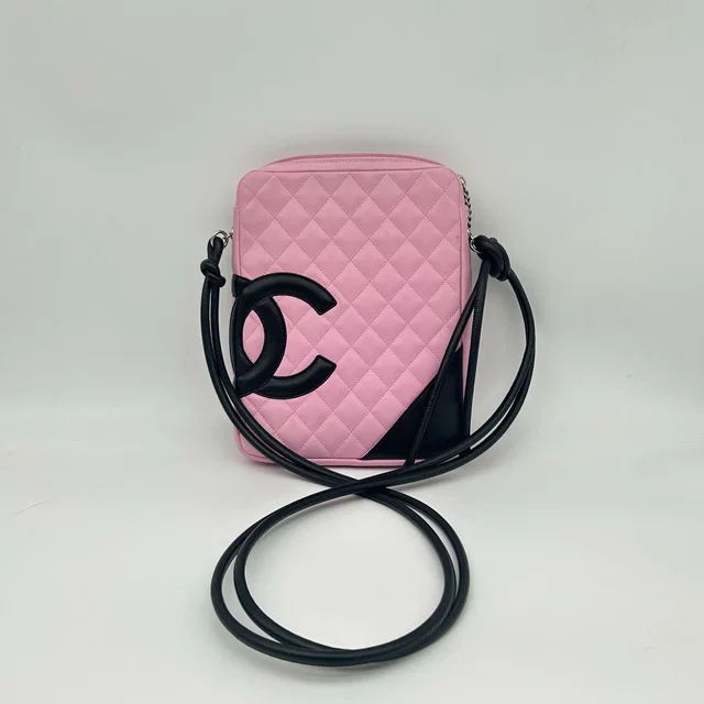 Chanel CC Logo Cambon Shoulder Bag Pink in Pink Lambskin from The Reluxe