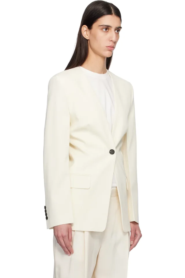 TOTEME Off White Slouch Blazer, photo 2 of 4 from SSENSE