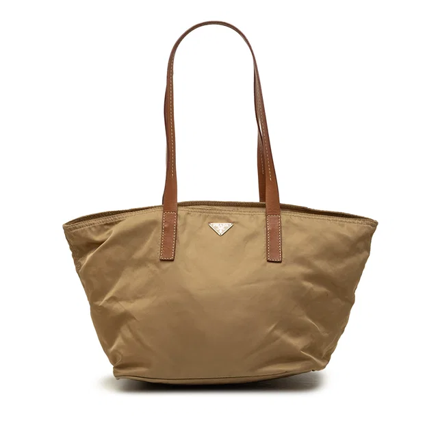 Brown Prada Tessuto Tote in Brown Nylon from Designer Revival