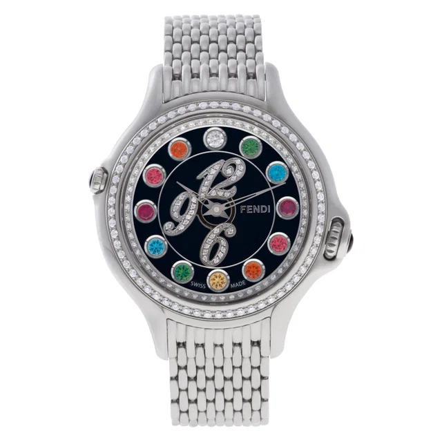 Unused Fendi Crazy Carats 34mm F105024000B3T02 in Stainless Steel from Gray And Sons