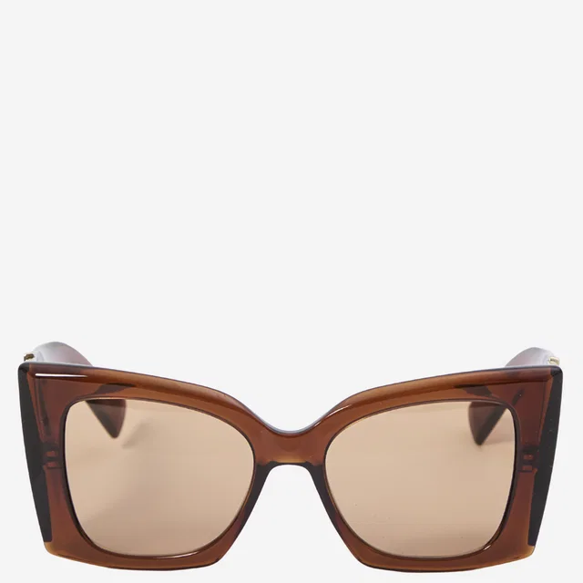 Saint Laurent 862888 Oversized Cat-Eye Acetate Sunglasses — Brown in Brown Nylon from HEWI