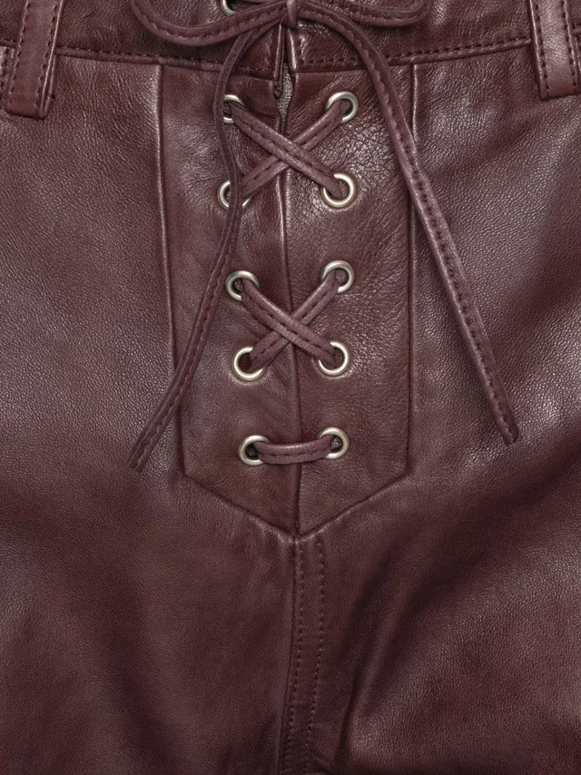 ROTATE flared leather Capri pants mahogany, photo 3 of 8 from SENSER