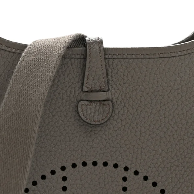 Hermès Taurillon Clemence Evelyne TPM Etain in Taupe Clemence leather from FASHIONPHILE, photo 8 of 13