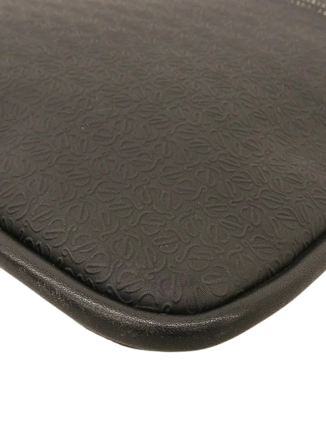 Loewe Repeat Anagram Pattern Shoulder Bag, Black in Black Leather from VINTAGE QOO TOKYO, photo 8 of 11