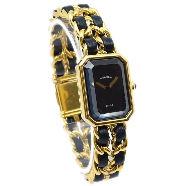 Chanel Premiere Watch Gold #XL in Gold Leather from AMORE Vintage Tokyo