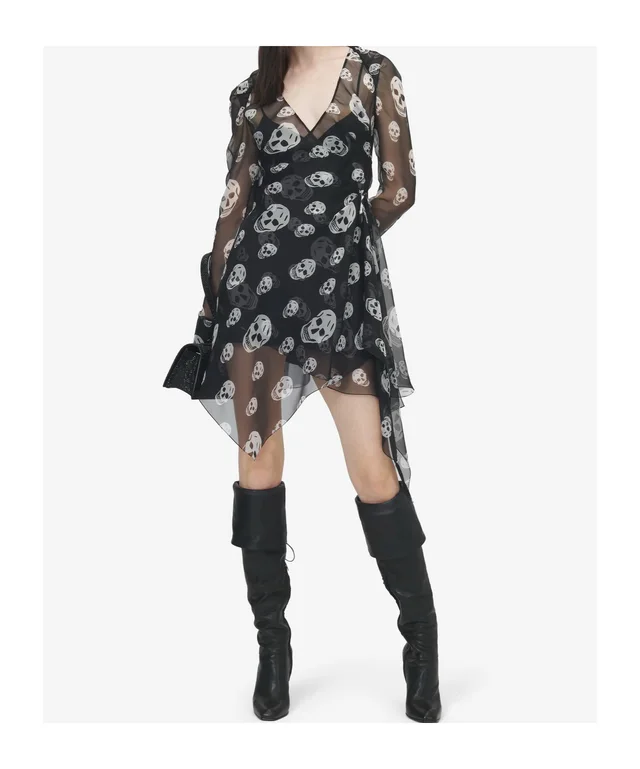 Alexander McQueen Skull Print Wrap Dress, photo 2 of 5 from SENSER