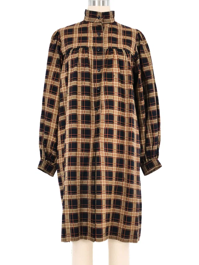 Saint Laurent Plaid Smock Dress from Arcade Vintage