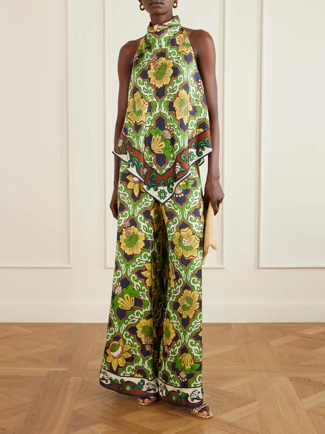 ALÉMAIS Liana printed silk-twill wide-leg pants, photo 2 of 2 from NET-A-PORTER (Canada)