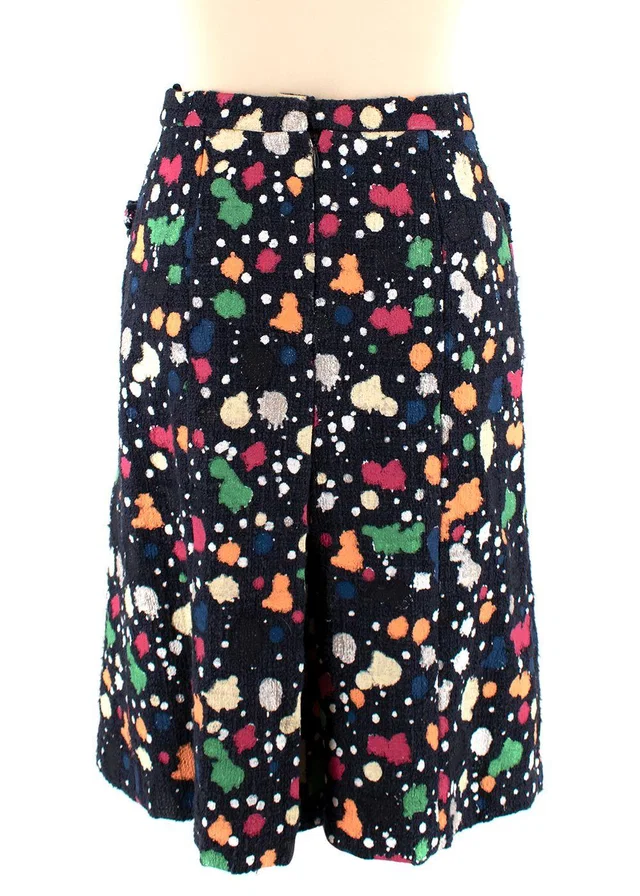 Chanel Cotton Tweed Hand Painted Multicoloured Skirt in Tweed from HEWI