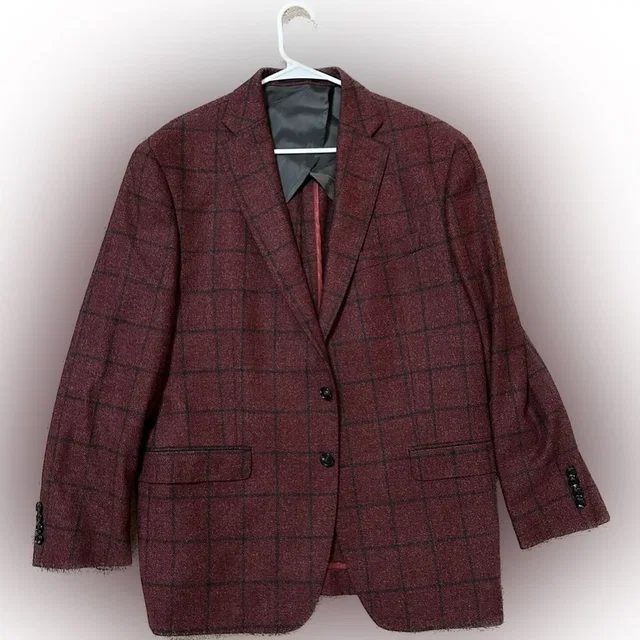 Custom Loro Piana Windowpane in red Tweed from Poshmark