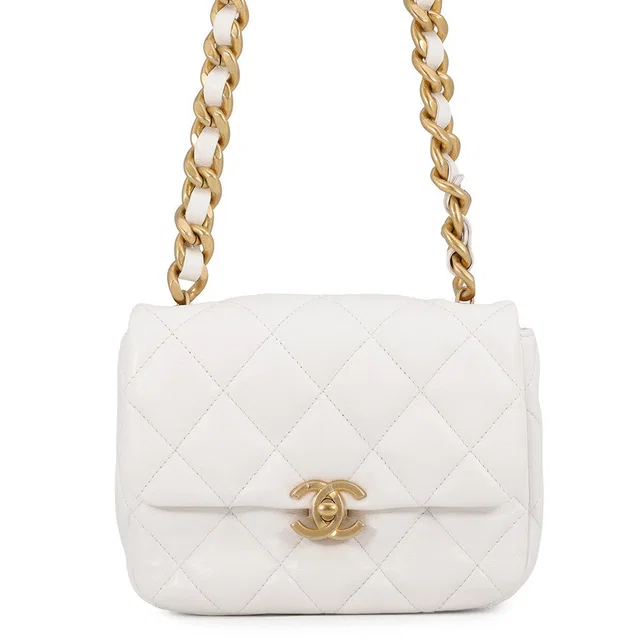Chanel Mini Matelasse ChainShoulder Bag WhiteAS3205 Lambskin in Lambskin from GALLERY RARE