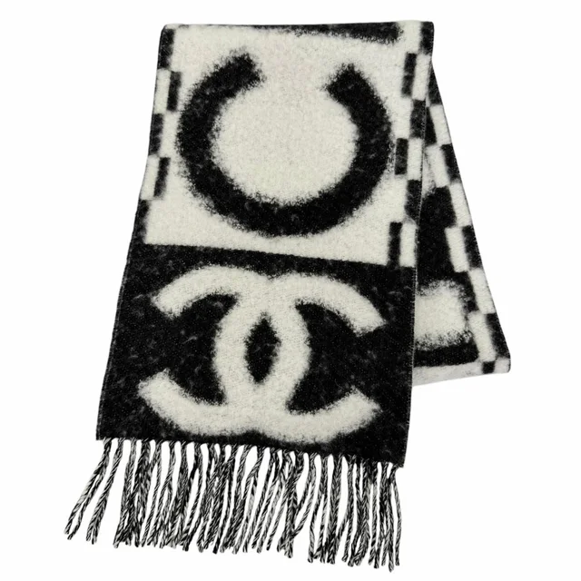 Chanel Cashmere Silk Blend CC Logo Scarf in Silk from The Reluxe