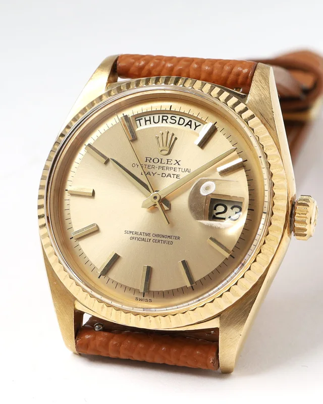 Rolex Day-Date 36mm Ref 1803 18k Gold 1962 Watch in Gold Leather from A Retro Tale, photo 2 of 2