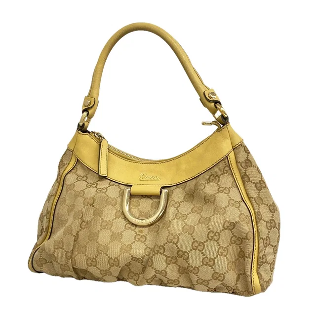 Gucci Handbag GG Canvas Beige Champagne Gold in Beige Canvas from The Reluxe