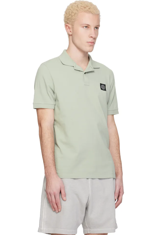 Stone Island Green 2200008 Organic Cotton Piqué Stretch Polo, photo 2 of 4 from SSENSE