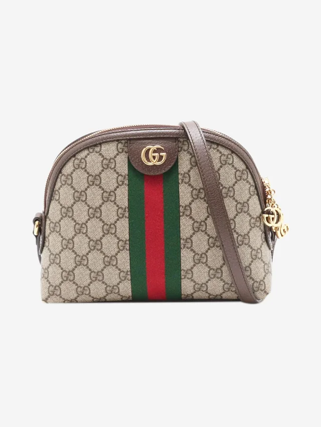Gucci Brown GG Supreme Ophidia shoulder bag in Brown Canvas from Sign of the Times