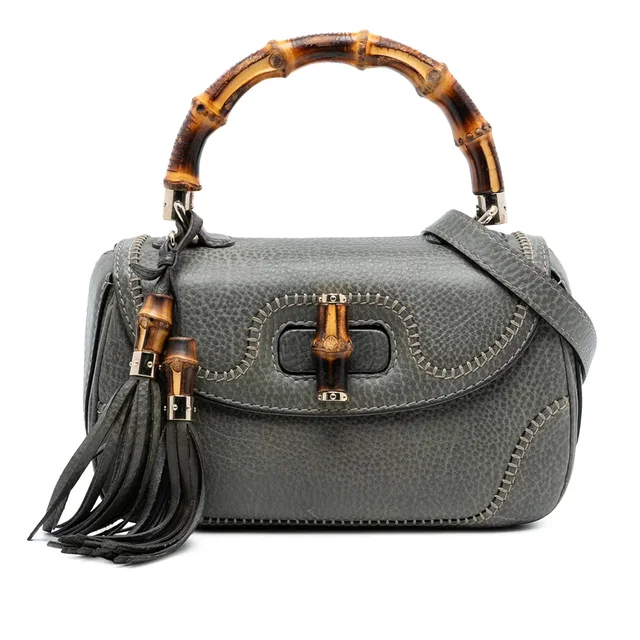 Gray Gucci Medium Calfskin New Bamboo Top Handle Bag Satchel in Grey Calfskin from Designer Revival, photo 1 of 1