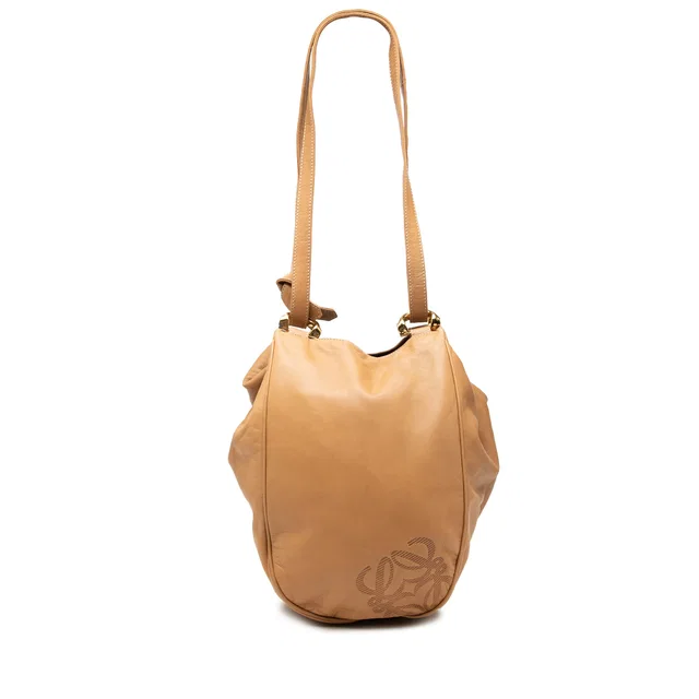 Tan LOEWE Nappa Anagram Shoulder Bag in Brown Nappa leather from Designer Revival
