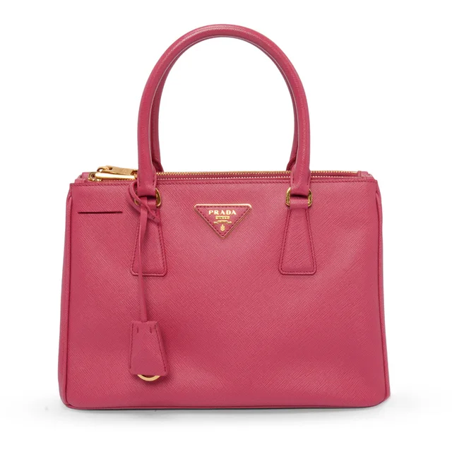 Prada Saffiano Lux Small Galleria Tote in Fuchsia Saffiano leather from Blue Spinach