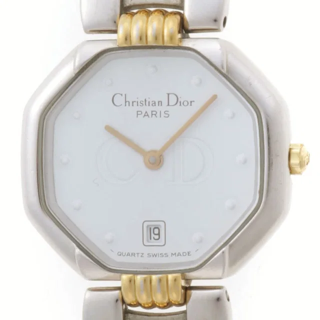 Dior Swing Watch Stainless Steel White Quartz in White from The Reluxe