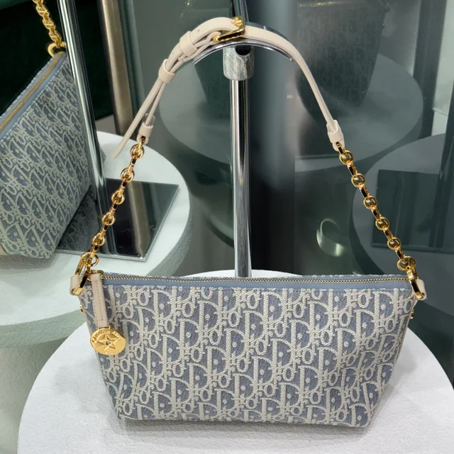 Dior Diorstar Shoulder Bag - Denim in Blue Denim from Revivre Luxury Consignment