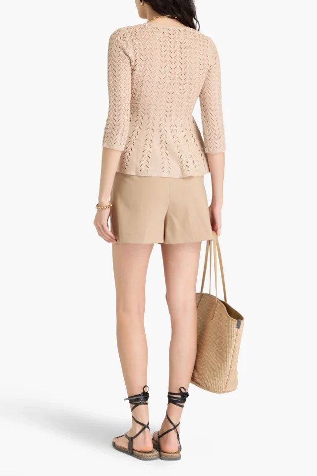 Zimmermann Metallic Crochet-Knit Peplum Top, photo 3 of 4 from THE OUTNET