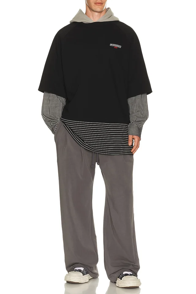 WE11DONE Multi-Layered Hoodie in Black, photo 3 of 4 from REVOLVE (Canada)