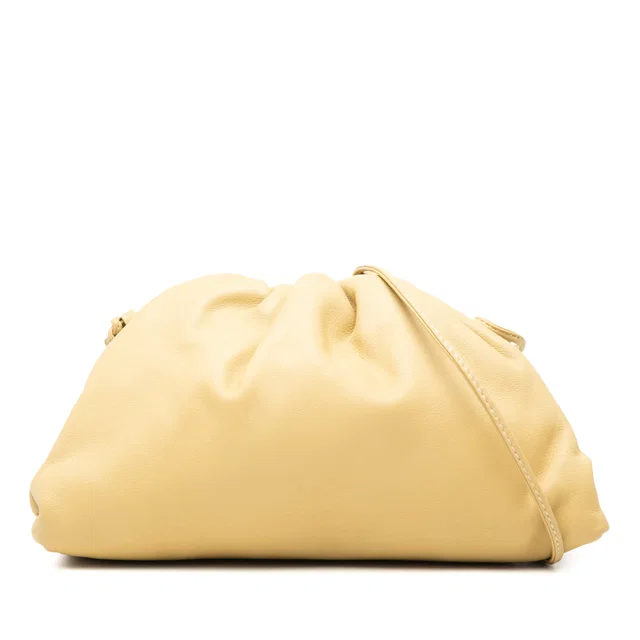 Yellow Bottega Veneta Lambskin The Mini Pouch Crossbody in Yellow Lambskin from Designer Revival
