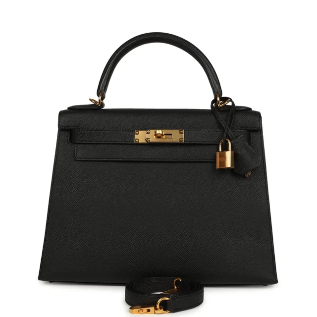 Hermès Kelly Sellier 28 Black Epsom Gold Hardware in Black Epsom leather from Madison Avenue Couture